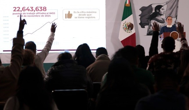 CLAUDIA SHEINBAUM RESALTA CIFRA RÉCORD DE EMPLEOS REGISTRADOS EN EL IMSS: 22.6 MILLONES